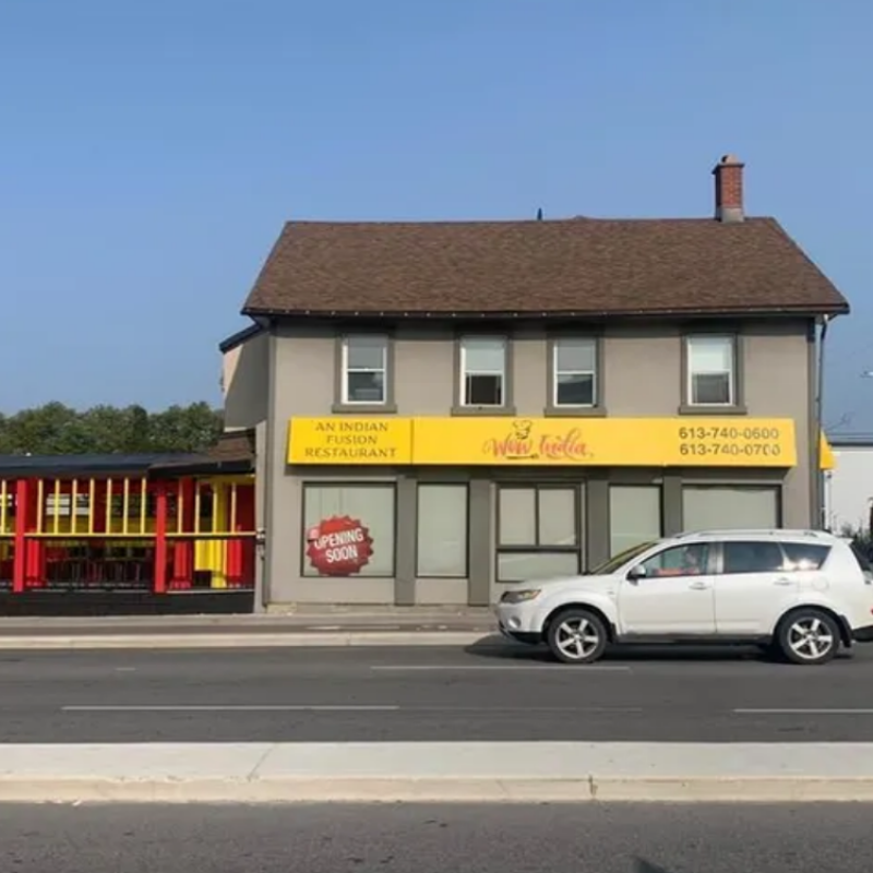 143-159 Montreal Road, Ottawa — commercial buildings with storefronts and parking, located in a busy urban area.