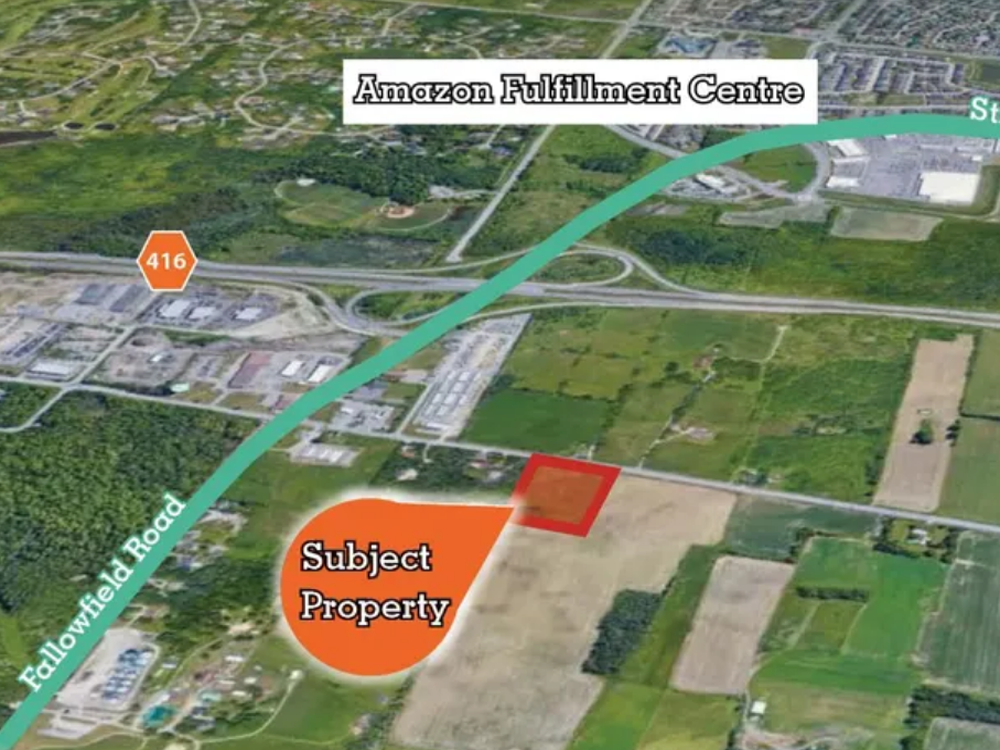 Large commercial lot at 2800 Moodie Drive near Fallowfield Road, South Ottawa
