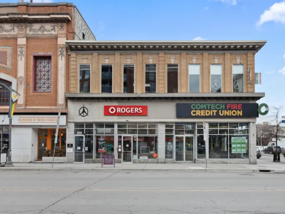 359-363 Bank Street, Ottawa Centre — mixed-use commercial and residential building with storefronts and upper-level apartments.