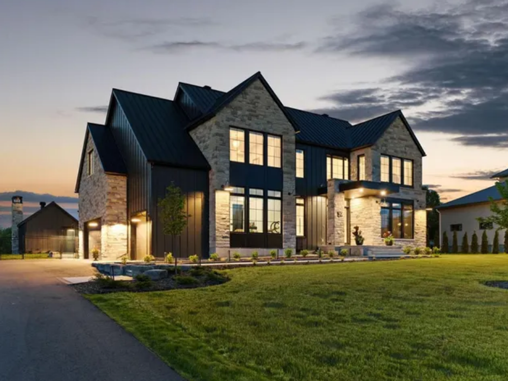 39 Winding Way, Ottawa — luxurious custom-built home featuring elegant architecture, a spacious driveway, and beautifully landscaped surroundings in an upscale neighborhood.